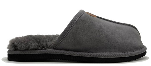 thies Schaffellpantoffel Sheepskin Slipper dunkelgrau Hausschuhe Herren